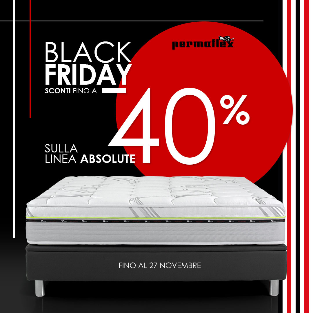 Black Friday -40% di sconto sulla Linea Absolute Centro Permaflex Calabria