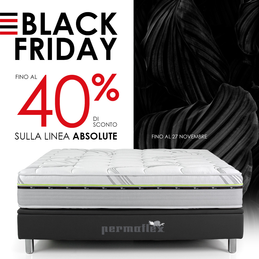 Black Friday -40% di sconto sulla Linea Absolute Centro Permaflex Calabria