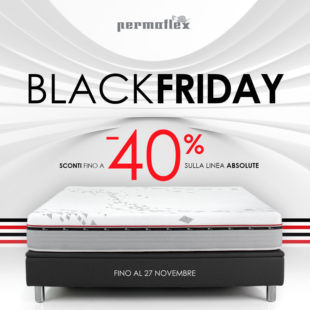 Black Friday -40% di sconto sulla Linea Absolute Centro Permaflex Calabria