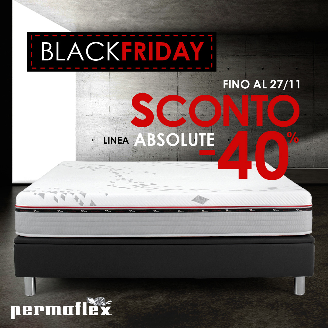 Black Friday -40% di sconto sulla Linea Absolute Centro Permaflex Calabria